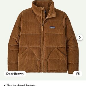 Patagonia Deer Brown Corduroy Puffer Jacket